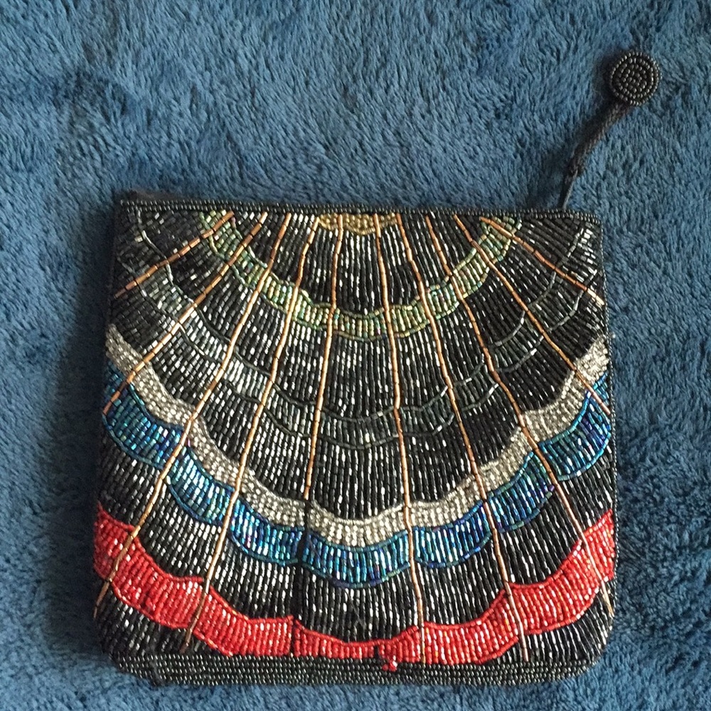 Beautiful ADG Beaded Vintage Clutch Purse